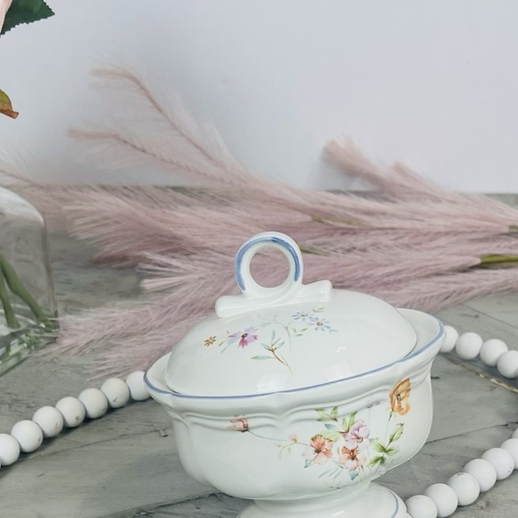 Mikasa Blue Bouquet F 9004 Lidded Sugar Bowlmade - Picture 6 of 7